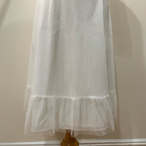 Aidan mattox white pearl tiered mesh midi dress - Picture 3 of 9